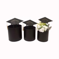Nouvel ensemble de 3 boîtes à fleurs pour remise de diplôme, boîte à fleurs en forme de chapeau de docteur