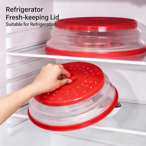 Couvercle pliable anti-éclaboussures pour micro-ondes, couvercle de conservation anti-poussière pour plats de cuisine avec évent vapeur pour réchauffer et conserver la fraîcheur - Product Image 4