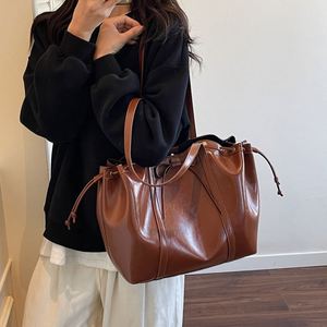 New Large Capacity PU Tote <b>Bags</b> Waterproof Lady's Shoulder <b>Bag</b> Durable Leather Handbags - Product Image 3