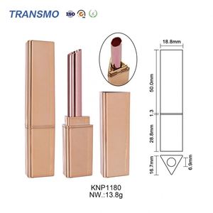 Envase de Tubo de Lápiz Labial Dorado, Tubo de Bálsamo Labial Delgado Triangular, Diseño de Envase de Tubo de Lápiz Labial Dorado Personalizado - Product Image 2