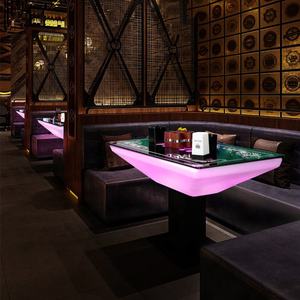 بيع بالجملة أثاث النادي صالة ليلية حدث حانة حفل زفاف نادي متوهجة داخلي خارجي ليد بار طاولة قهوة بلاستيكية - Product Image 3