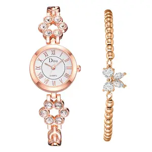 WJ-9828 newest cheap wholesale manufacture ladies Watch sets bracelet Woman Crystal bracelet Watch for girls