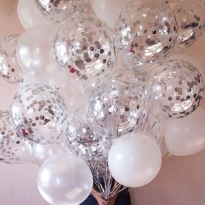 Ballons à paillettes en <span class=keywords><strong>or</strong></span> <span class=keywords><strong>Rose</strong></span> argent, 12 pouces, confettis à paillettes ronds transparents pour décoration de mariage, fête d'<span class=keywords><strong>anniversaire</strong></span> - Product Image 4