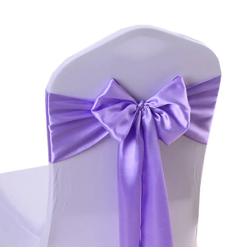 Wholesale Events Party Hotel Banquet Wedding Decorative Ribbon Satin Chair Cover Sashes DIY Bow Decor