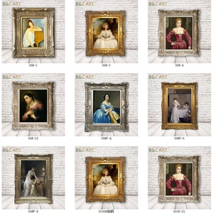 Khung Gỗ Baroque Cổ Điển Sang Trọng Tranh Trang Trí Màu Vàng Cổ Điển - Product Image 4