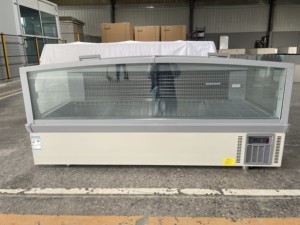 Siêu thị lớn Cửa sổ quan điểm thủy tinh LED chiếu sáng Ice Cream hiển thị đẩy lên và xuống cửa kính đảo tủ đông - Product Image 5