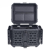Boîte à bagages multifonctionnelle en aluminium pour moto de 45 L avec porte-bagages latéral
