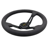 Volant de jeu universel de simulation de course en daim gris 14 pouces 95MM