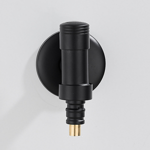 Robinet de machine à laver à arrêt automatique par bouton rotatif, Robinet mural noir mat pour laverie G1/2 - Product Image 4