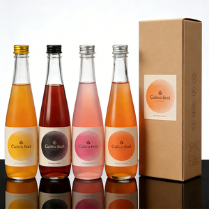 Bouteille en verre <span class=keywords><strong>vide</strong></span> pour eau minérale, jus et boissons, 200ml, 330ml, 500ml, avec <span class=keywords><strong>bouchon</strong></span> à vis, transparente ou givrée, vente en gros - Product Image 1