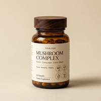 Complément en Capsules de Champignons Reishi, Cordyceps et Crinière de Lion pour la Concentration Cognitive des Seniors, Pro 60 Capsules 30g OEM ODM