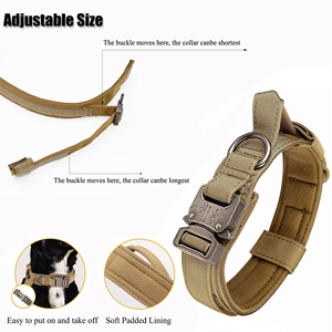 Tactical Dog <b>Collar</b> With Handle Durable Outdoor Nylon Dog <b>Collar</b> Adjustable Training <b>Collar</b> for Large Dogs - Product Image 5