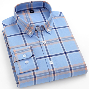 <span class=keywords><strong>Camicia</strong></span> <span class=keywords><strong>a</strong></span> <span class=keywords><strong>quadri</strong></span> personalizzata 100% in puro cotone Oxford Business Office Slim Fit da <span class=keywords><strong>uomo</strong></span> <span class=keywords><strong>a</strong></span> maniche lunghe camicie estive <span class=keywords><strong>camicia</strong></span> abbottonata di alta qualità - Product Image 4