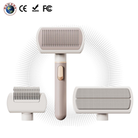 Brosse de toilettage multifonctionnelle 3-en-1 OEM personnalisée CE, autonettoyante pour chats, chiens et lapins, kit de massage et d'élimination des poils