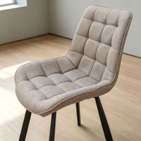 Chaise de salle à manger moderne minimaliste avec structure en acier au carbone et revêtement en tissu, aspect haut de gamme pour la maison/l'hôtel/le restaurant, utilisation en salle de conférence
