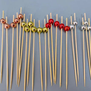 J & <span class=keywords><strong>M</strong></span> 100 buah stok pesta tusuk gigi bambu tusuk gigi emas mawar berkilau buatan tangan 100 hitungan untuk pesta Bar & mutiara - Product Image 6