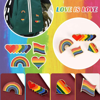 Épinglettes de drapeau LGBT personnalisées en gros émail dur plaqué métal Gay Pride épingle arc-en-ciel coeur lesbien Design artisanat en métal