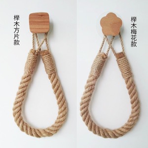 Gancho de Cuerda de Cáñamo para <span class=keywords><strong>Papel</strong></span> Higiénico, Hilo de Algodón Tejido, Regalo de Vacaciones, Madera Maciza Tejida a Mano, Artesanía de Haya - Product Image 4
