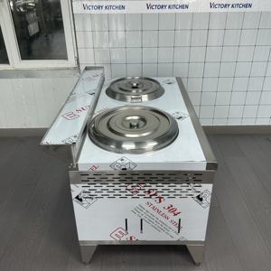 VICTORY KITCHEN Soporte para olla de fideos Dos quemadores de gas Mee Stall 201/304 Salida de fábrica de acero inoxidable Kwali Range Malasia Restaurante - Product Image 3