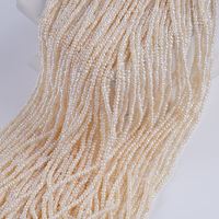 Perles bouton à bas prix 3-3,5 mm, perles d'eau douce blanches, brin de perles en vrac pour la fabrication de bijoux, vente en gros d'usine