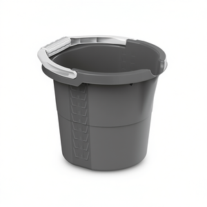 Rotho Household Bucket Daily 5 Pack Gray With <b>Handle</b> And Measurement Marks For Cleaning And Storage - Product Image 2