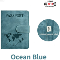 Porte-passeport multifonctionnel anti-RFID et anti-magnétique en cuir PU souple, housse antivol, portefeuille de voyage multicolore pour documents