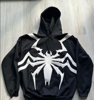 Nouveau Pull à Capuche Unisexe 2026 Imprimé Ange Gothique 250-300g 100% Polyester Couleur Foncée Coupe Ample