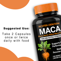 Capsules d'extrait de racine de maca en poudre, marque privée OEM, complément alimentaire de haute qualité, superaliment pour la santé
