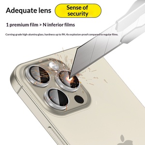 Anneau de <span class=keywords><strong>protection</strong></span> d'objectif pour appareil photo 17/16 Plus/15 Pro Max, film anti-traces de doigts haute définition, accessoires pour téléphone portable - Product Image 4