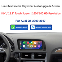 Autoradio multimédia sans fil CarPlay Android Auto 8,9'' / 12,3'' avec écran pour Audi Q5 8R 2009-2017, GPS, navigation, stéréo