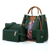 Novedades 2024 Juego de Bolsos Tote de Cuero PU de Moda para Mujer 4 Piezas con Cartera y Billetera con Cierre de Cremallera Bolsos de Verano OEM 4 en 1