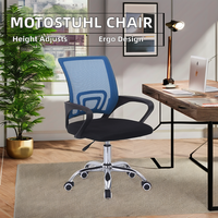 Chaise de bureau ergonomique professionnelle MOTOSTUHL à dossier haut réglable, design moderne de chaise de patron, en maille, cuir et acier pour la maison