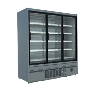 Vidro vertical visor comercial sistema de resfriamento de ar refrigerador com porta de vidro