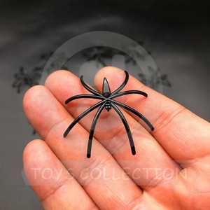 Juego de Juguetes de Broma para Halloween, Arañas Negras de Plástico Realistas de 4 cm con Patas Delgadas, para Decoración de Fiestas Infantiles, Accesorios Espeluznantes - Product Image 3