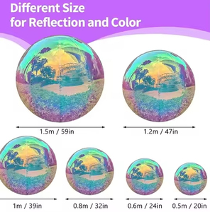 Ensemble de boules miroir gonflables dorées, réutilisables, grandes boules disco, ballons brillants en PVC, décoration d'événements, grandes boules brillantes pour les fêtes - Product Image 2