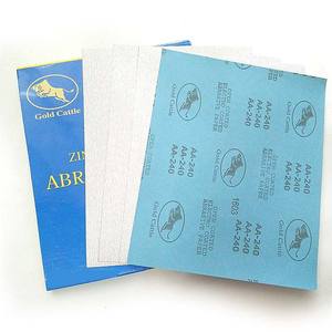 Papel Abrasivo Gold Cattle AA-240 Rectangular Recubierto de Carburo de Silicio para Pulir Muebles, Madera y Metal - Product Image 1