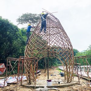 Master Bamboo Pavilion Diameter 4-7M Manual Construction For Outdoor Leisure Decorate Gallery Style - Product Image 1