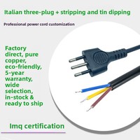Italienischer Dreipoliger T-förmiger Sternförmiger Netzstecker Kabelstecker Stromkabelverbinder für Elektrische Geräte IMQ