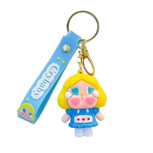 QYS Tears 3D Charms Cartoon Plastic Waterproof Durable Cute Doll Children's Coin <b>Holder</b> Keychain Colorful - Product Image 2