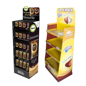 Süpermarket promosyon ücretsiz ayakta özelleştirilmiş oluklu karton zemin kahve ekran standı - Product Image 1