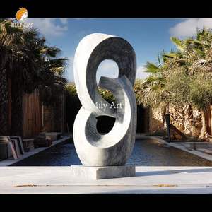 Tay chạm khắc đá khắc điêu khắc bằng đá cẩm thạch trắng trừu tượng tượng cho vườn - Product Image 6