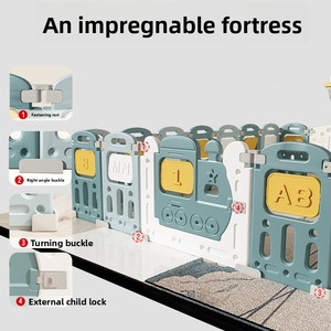 Parc de jeu pliable pour bébé avec barrière de sécurité, balançoire et tapis d'éveil - Aire de jeu portable intérieure/extérieure pour bébés et tout-petits - Product Image 4