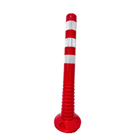 Poteau de signalisation de stationnement routier flexible incassable avec plastique réfléchissant de qualité ingénieur, poteau souple en PU
