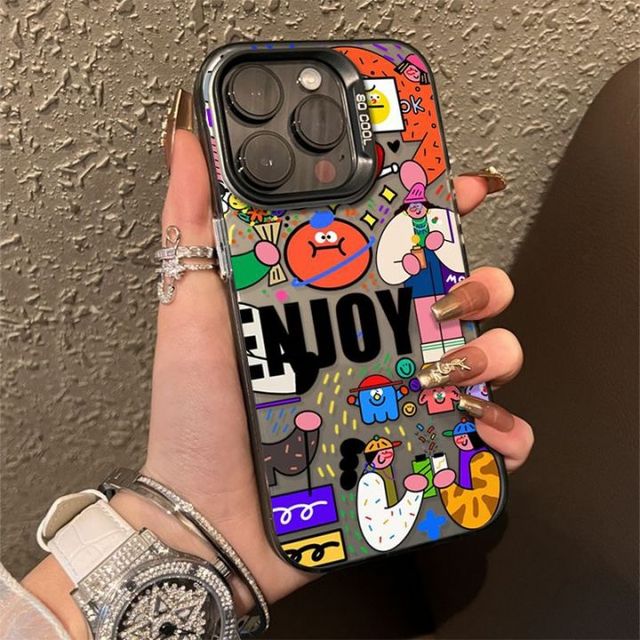 Fashion Cool Print TPU Anime Abstract Painting Phone Case Cartoon Back Cover for iPhone 16 Pro Max 15 14 13mini clear Back Cover