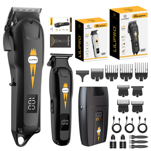 Kit Professionnel de Tondeuse à Cheveux Rechargeable, Tondeuse de Barbier Précision Zéro Écartement, Lame en T, Rasoir à Grille pour Hommes - Product Image 1