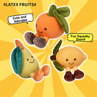 Piepende fruit hondenspeeltjes latex pluche kauwspeeltjes voor kleine honden citrus citroen groene peer bijtbestendig duurzaam milieuvriendelijk