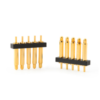 Connecteurs Pogo Pin mâles 4 broches, pas de 2,54 mm, hauteur 7,75 mm, à ressort, contact en alliage de cuivre plaqué or, boîtier en nylon, 3A, 10 000 PCB