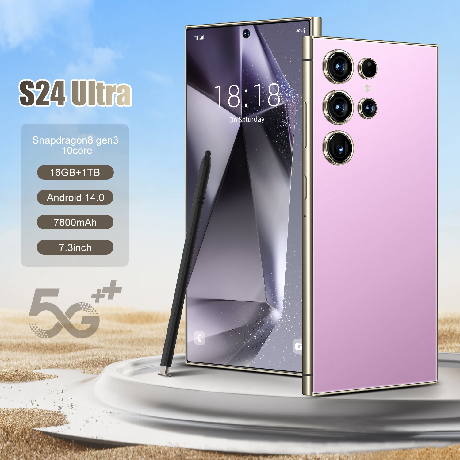 Смартфон 7,3 дюйма Full HD S24 Ultra с Deca Core CPU 5G Dual Sim 1TB Storage 108MP задняя камера LTE & CDMA мобильные телефоны