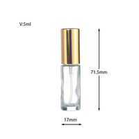 Botol Semprot Parfum Kaca Silinder Bulat Kecil 5ml Grosir, Botol Semprot Parfum Mini Bening 5 ml Portabel untuk Perjalanan