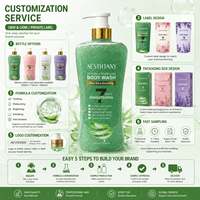 AESTHTANY Gel Douche Corps et Bain Réparateur Éclaircissant et Nourrissant à l'Aloe Vera 1000ml, Contrôle du Sébum et Exfoliation, Effet 7 Jours